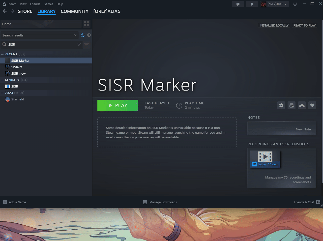 SISR from Steam